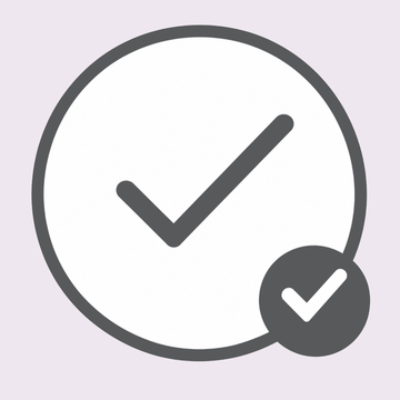 Gray check mark icon on a light gray background