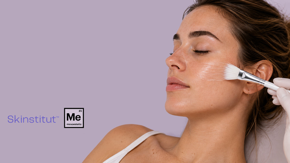 Professional medical grade peel treatment being applied to a woman's face